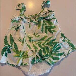6-9 month tropical vacation palm tree dress with white diaper cover!